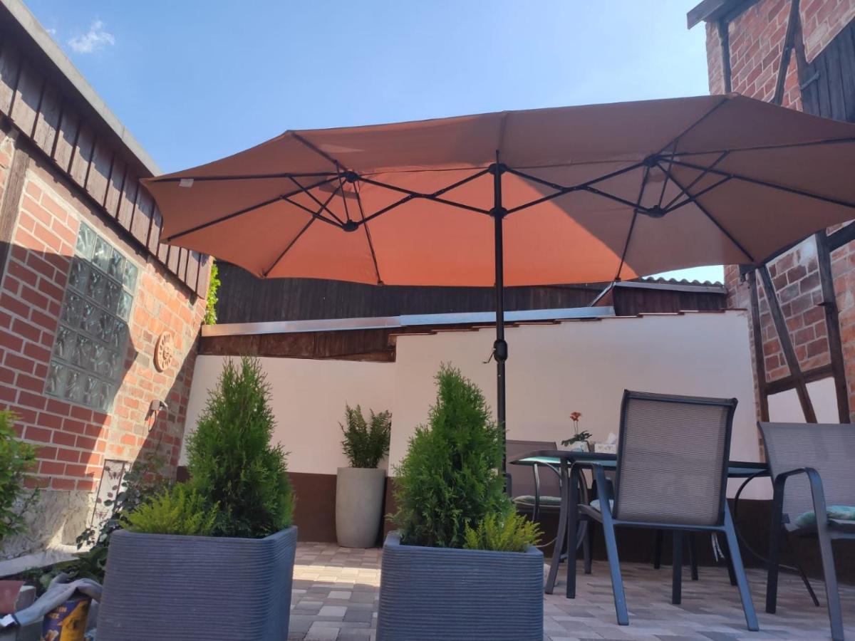 Ferienhaus Blaue Blume Mit 11 Kw Ladestation, Kamin, Terrasse, Eingezaeuntem Garten, Sauna, Wlan, Netflix, 2 Hunde Willkommen! Güntersberge Exteriér fotografie